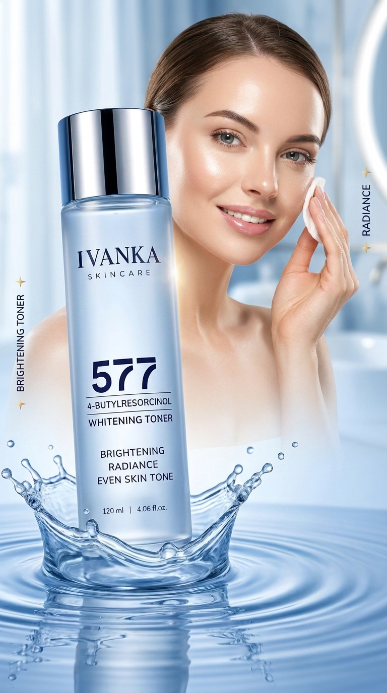 IVANKA Brightening Toner — 577 4-Butylresorcinol Whitening Toner with water splash